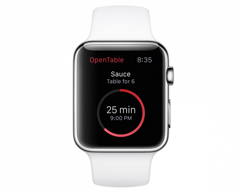 OpenTable Experience Now on Apple Watch