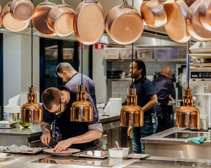 Chefs working in a kitchen