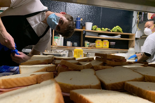 Chefs making sandwiches