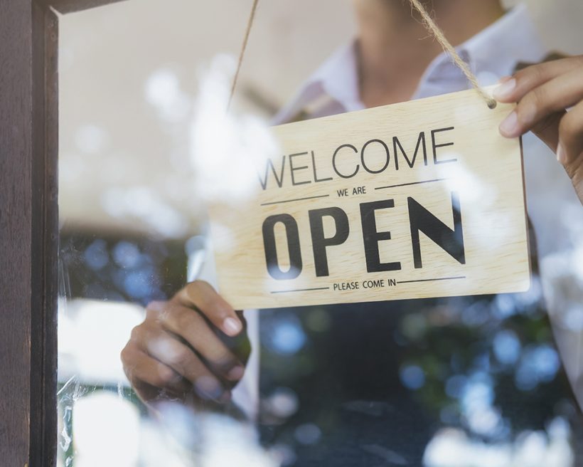 Restaurant open sign