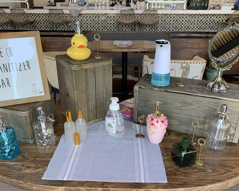 A sanitizer bar