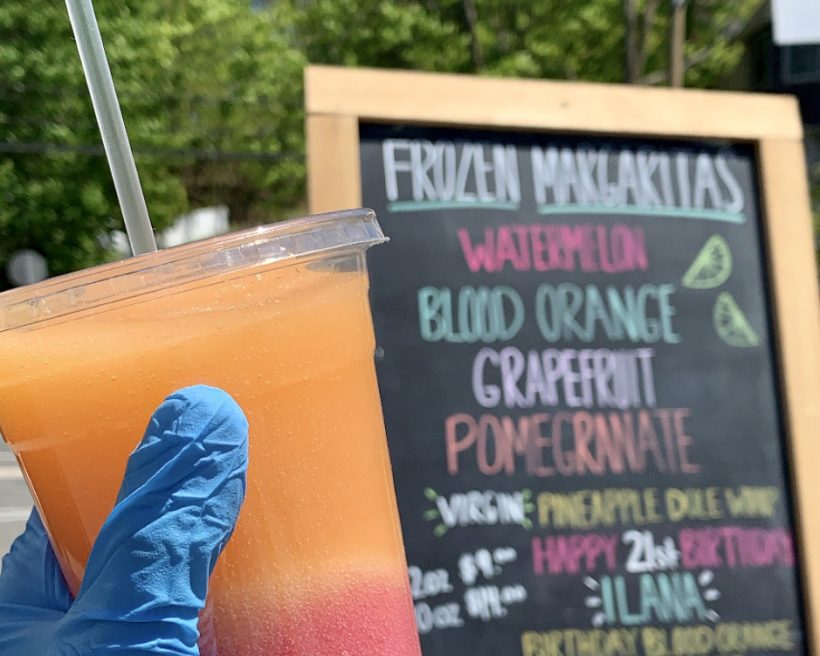 A frozen drink