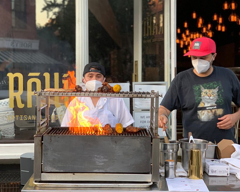 A grill outside Rahi