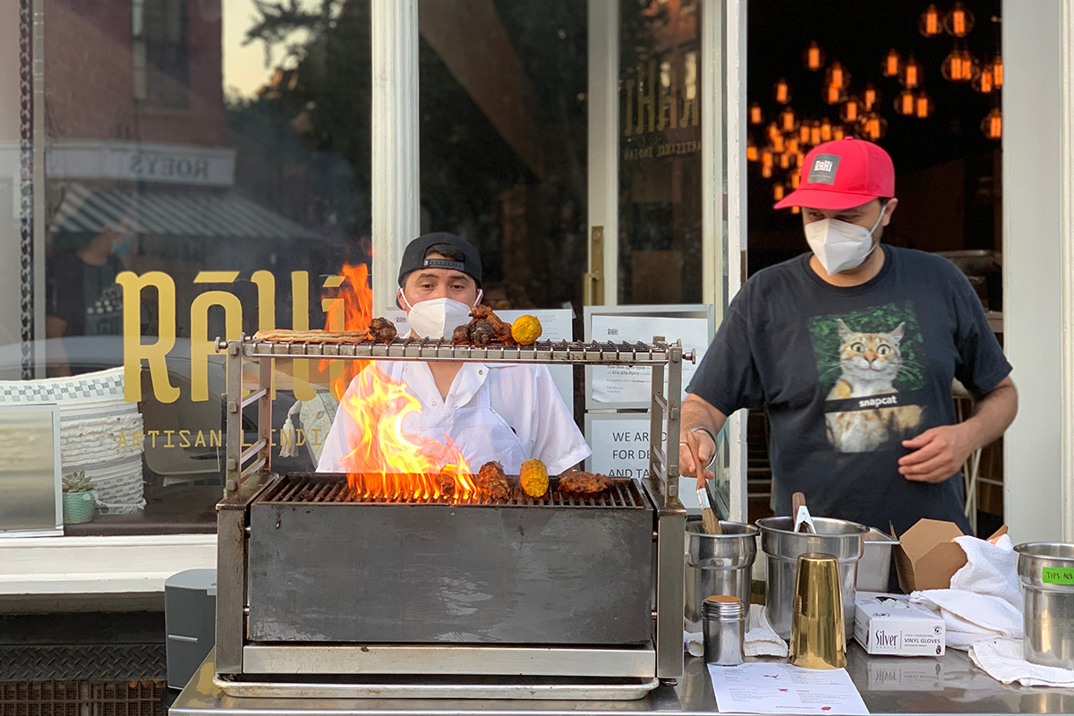 A grill outside Rahi