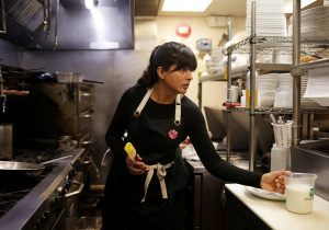 Chef Cheetie Kumar in her restaurant kitchen