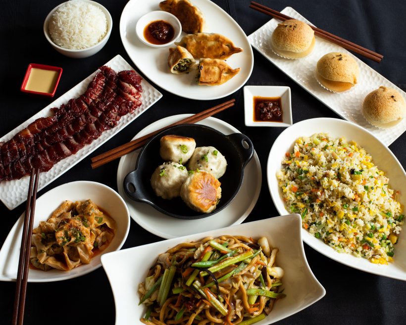 An assortment of Chinese dishes on a table.