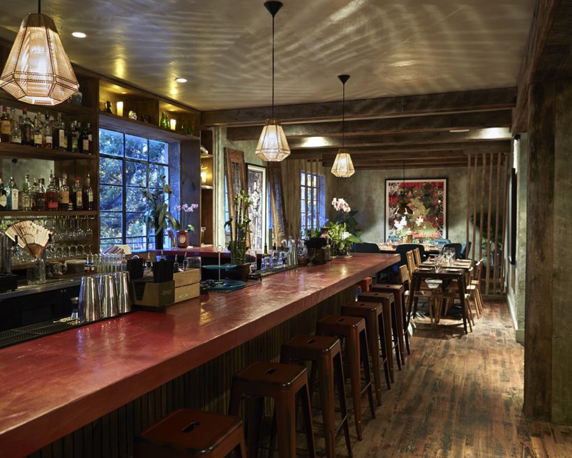 An empty restaurant bar