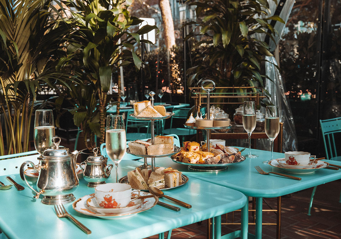 Afternoon tea in a garden