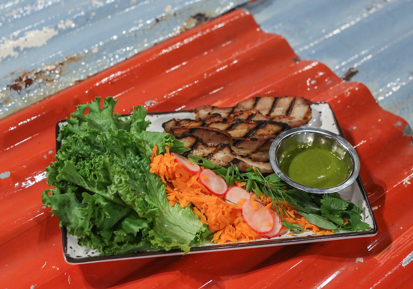 Lemongrass pork lettuce wraps
