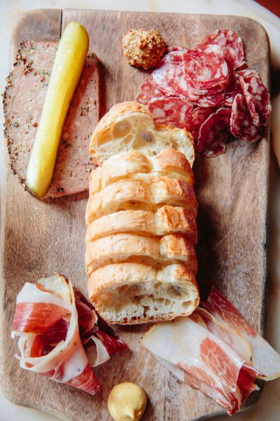 A charcuterie board