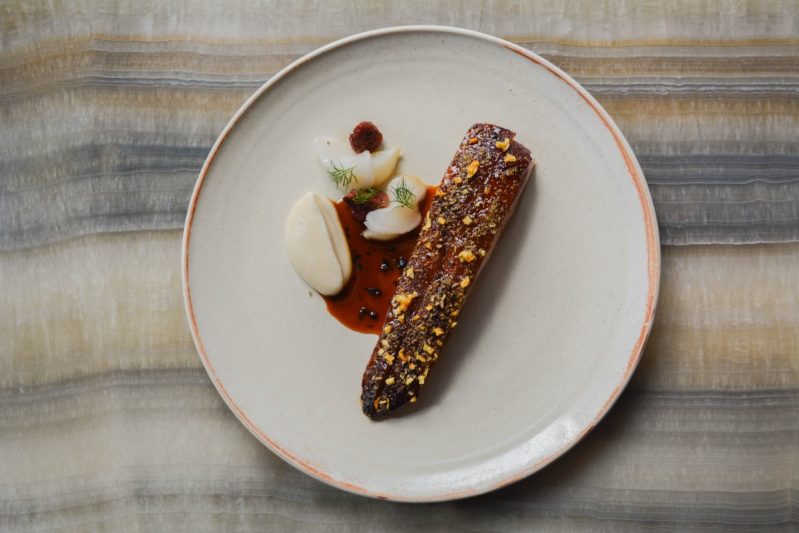 Roasted dry-aged duck at Boka in Chicago
