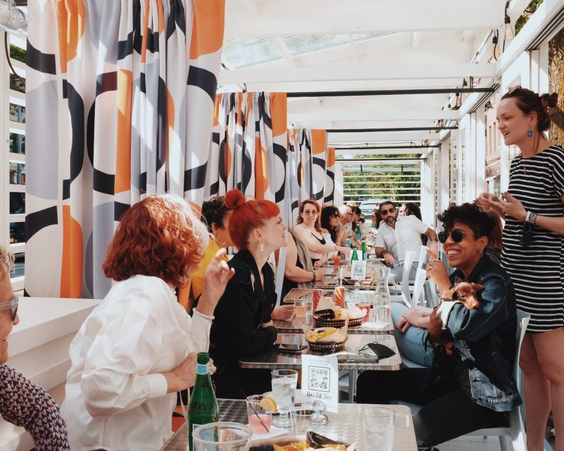 Diners sitting at Henrietta Hudson restaurant