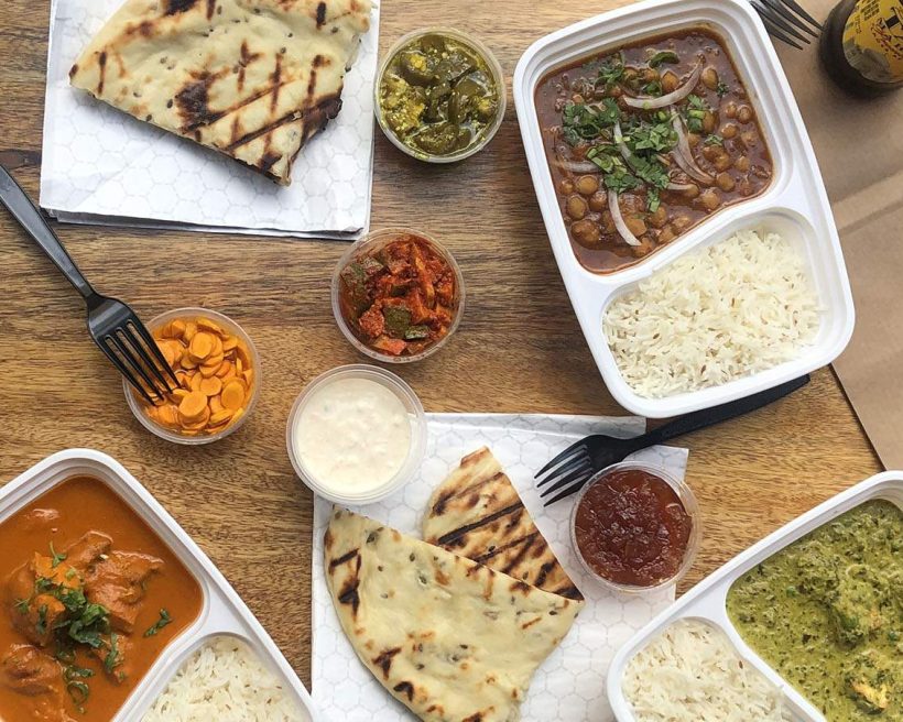 A spread of Indian dishes from Ghee in Miami
