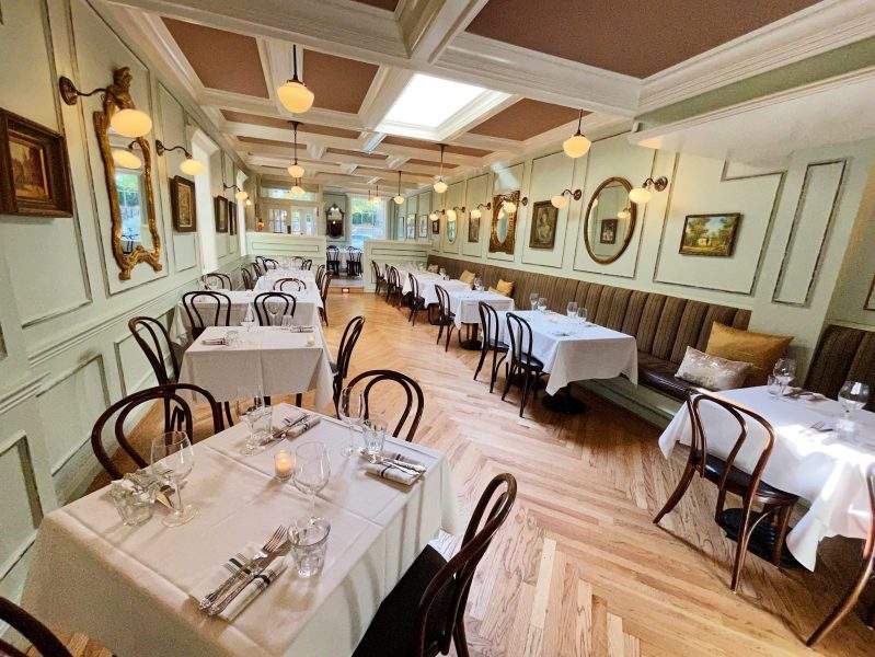 Mirrors and parquet floors at Chez Billy Sud in Georgetown