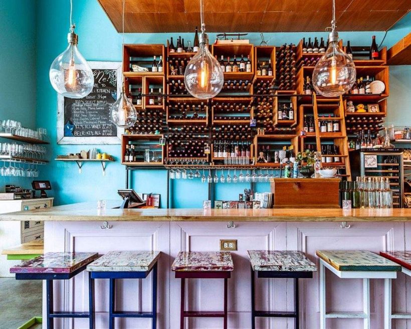 The bar at Aviary Wine & Kitchen in South Lamar