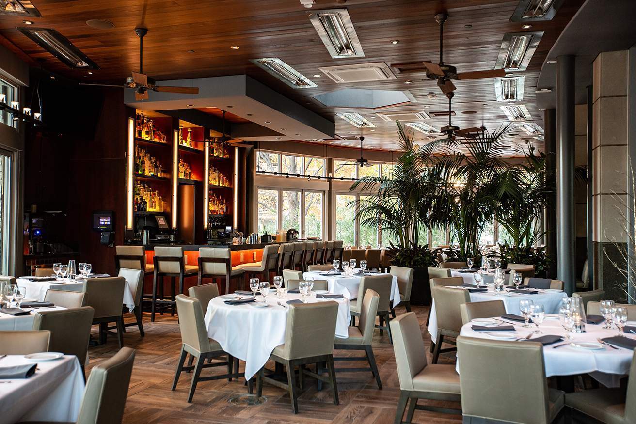The spacious dining room at Ocean Prime, a steakhouse in uptown Dallas