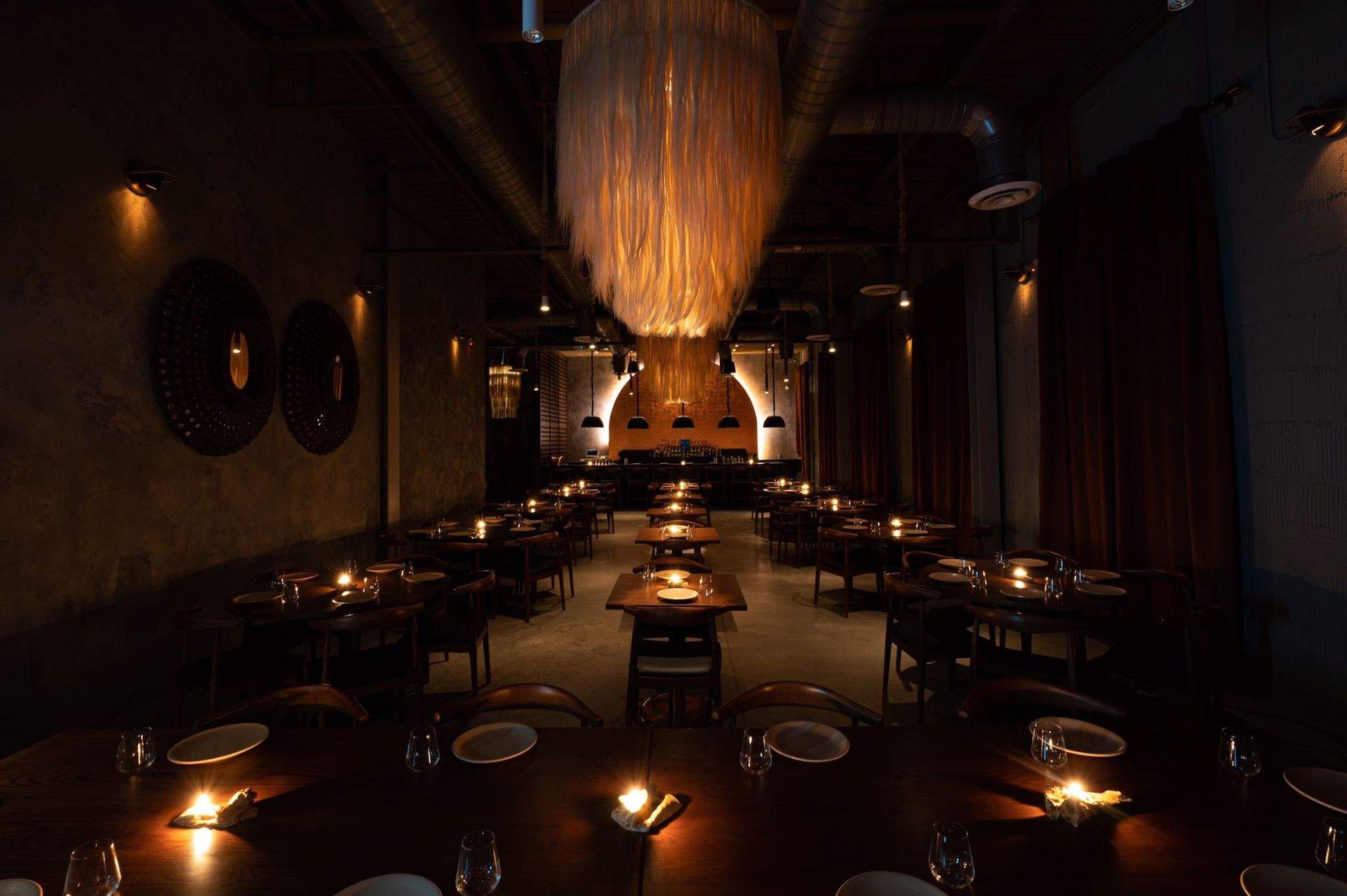 Dimly lit interiors at Palo Santo in West Midtown