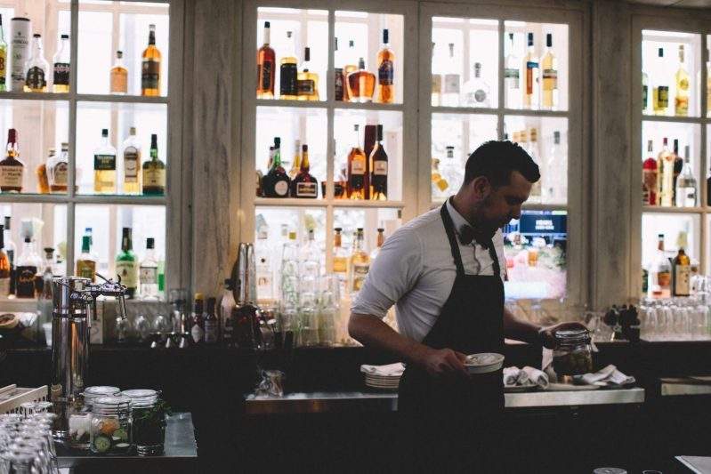 A bartender at SOUTH Restaurant & Jazz Club in Spring Garden