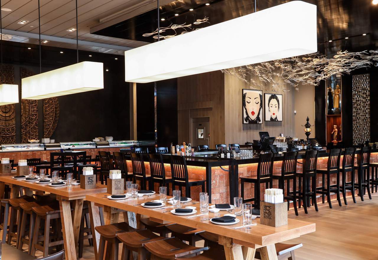 An art installation resembling a school of fish at Sunda in the Gulch