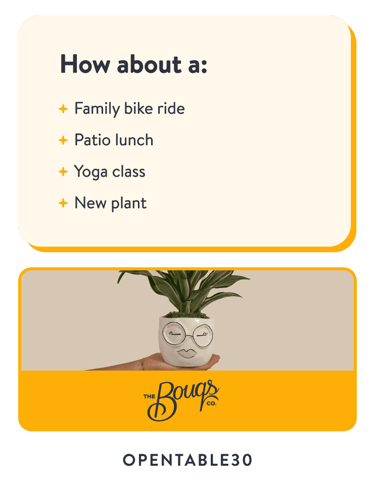 A checklist of activities with a photo of a houseplant