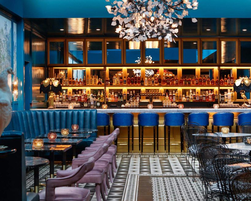 The Vegas-meets-boudoir interiors at Peacock Room at The Hotel Fontenot