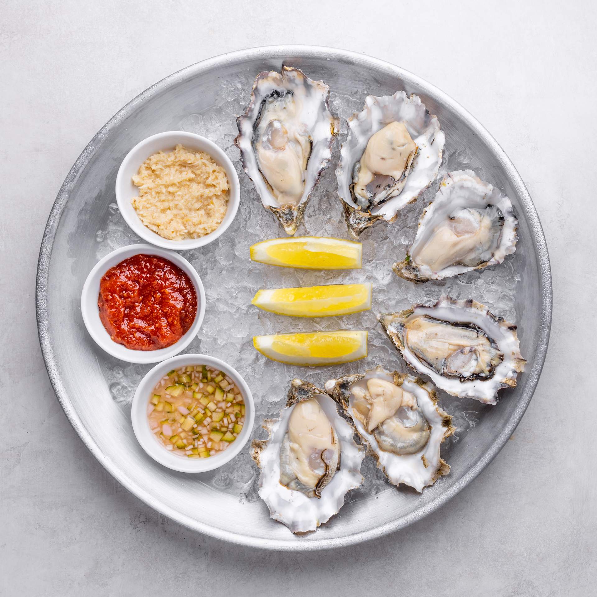 A plate of oysters