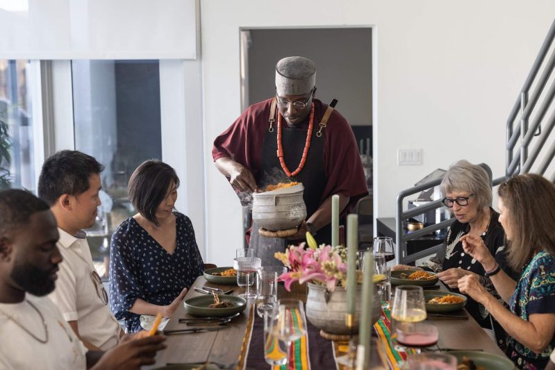 Ile pop up chef Tolu Erogbogbo serving customers