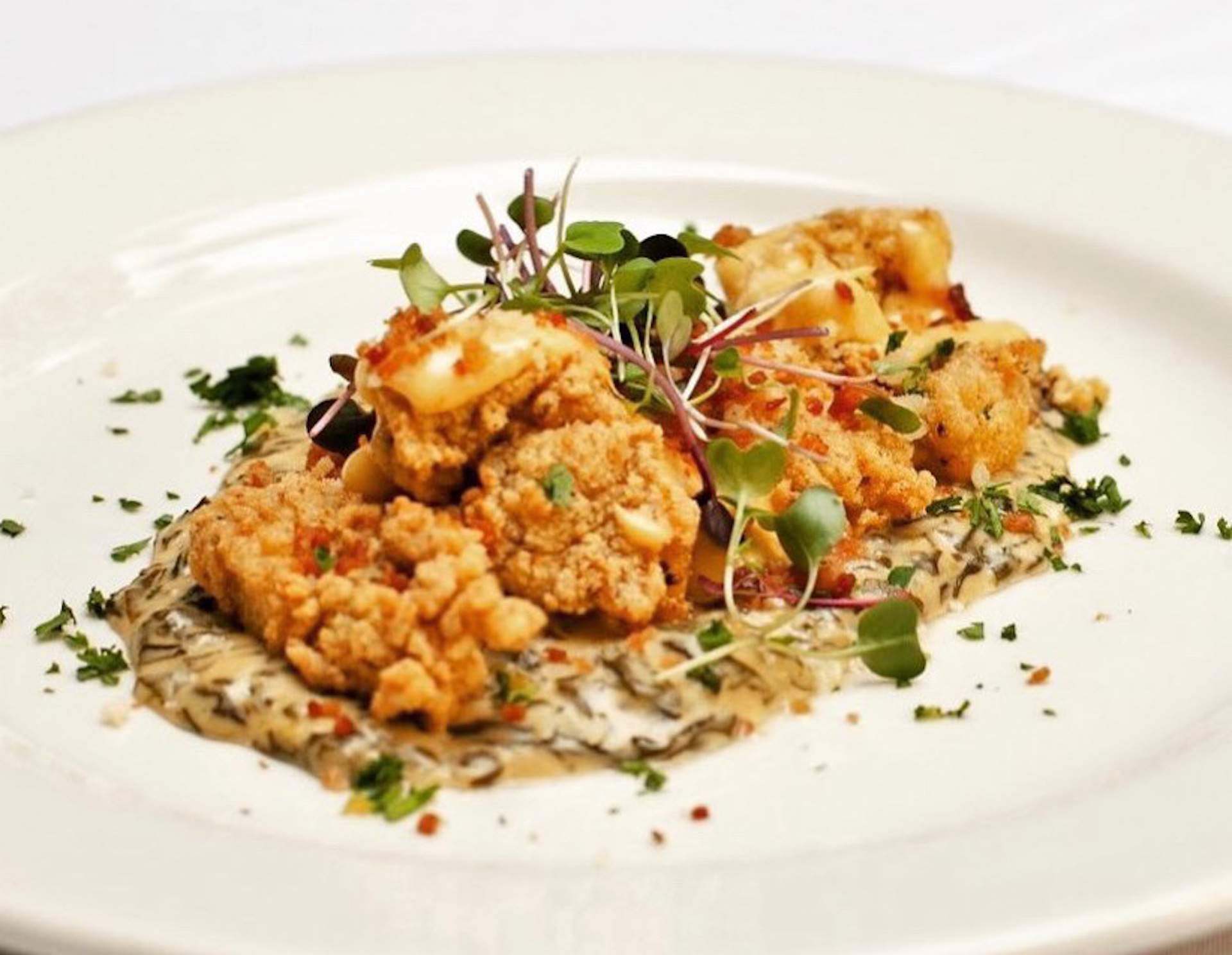 A French-Creole seafood dish at the New Orleans restaurant Cafe Sbisa