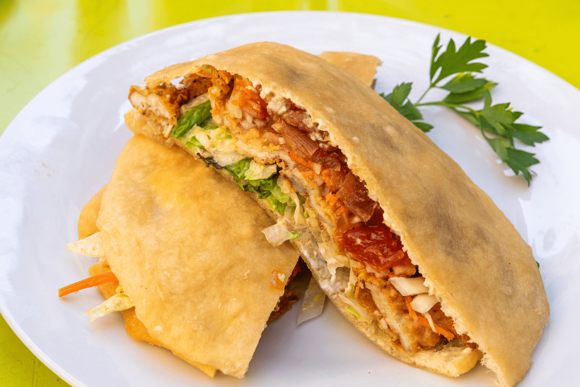 A bake and shark sandwich at the Trinidadian New Haven restaurant the Anchor Spa