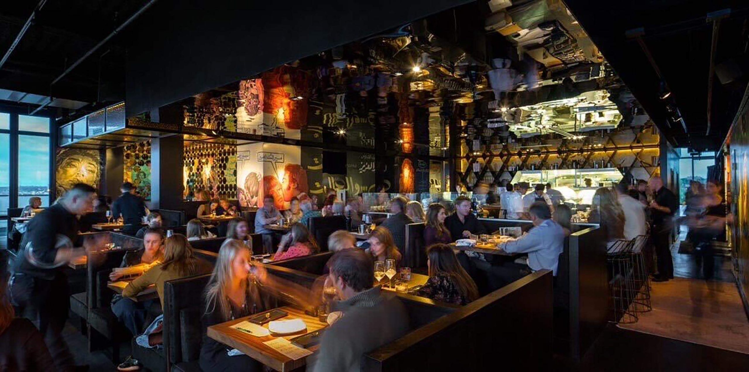 A crowded dining room at El Five in LoHi
