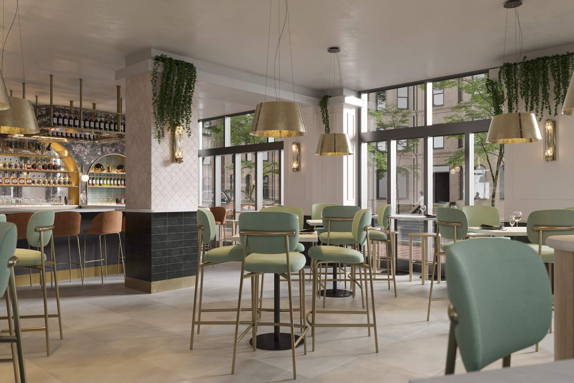An inside look at the top floor of the Boston restaurant Hue