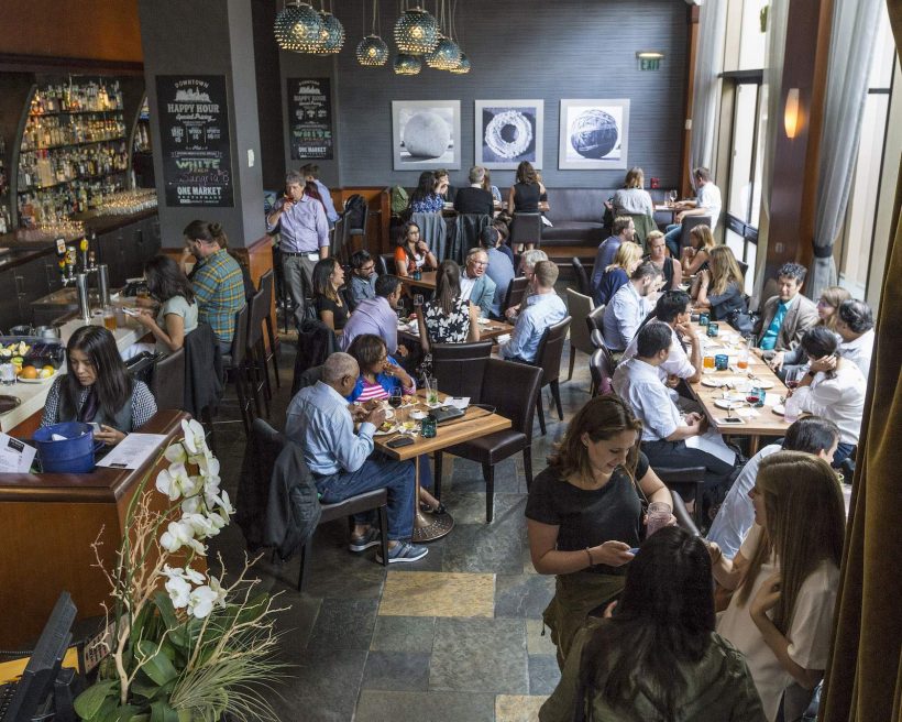 The interior of the San Francisco restaurant One Market.