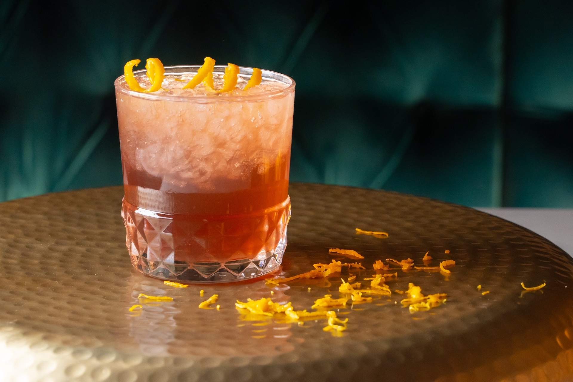 An orange drink called resting spritz face at the Boston restaurant Hue.
