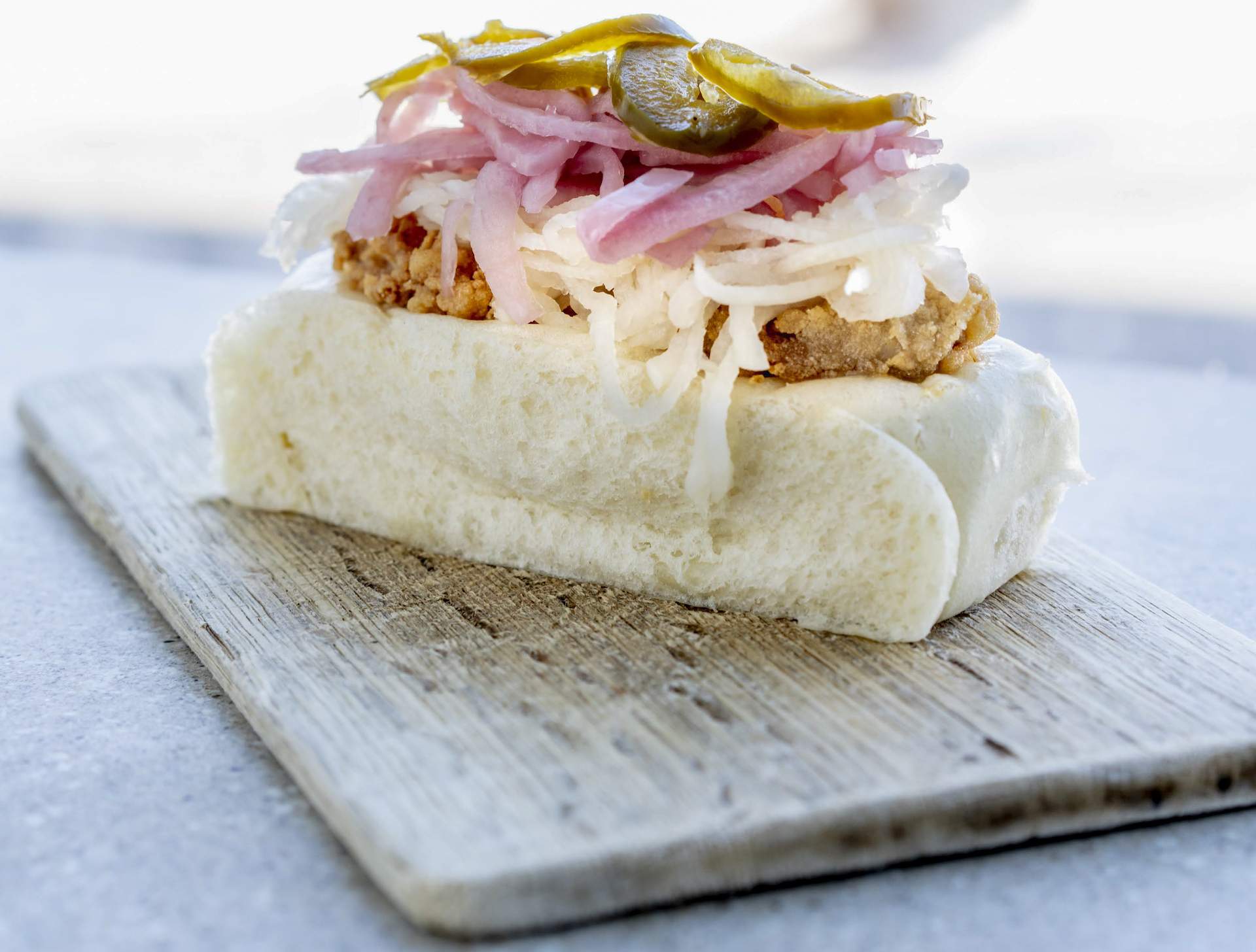An oyster sandwich at the Fenway Park oyster restaurant Eventide