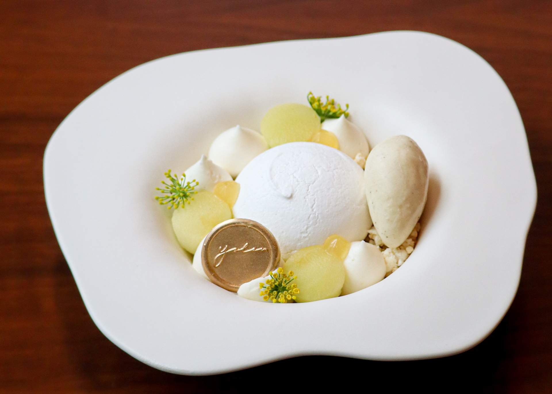 A meringue and lemon dessert at Nashville restaurant Yolan