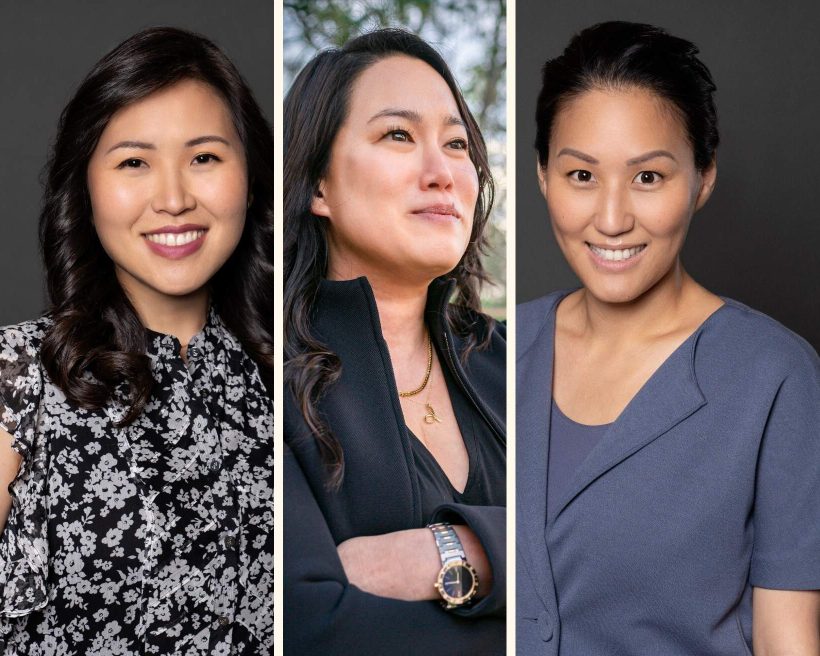 The OpenTable executive leadership team starting with chief growth officer Susan Lee on the left, CEO Debby Soo in the middle, and chief revenue officer Amy Wei