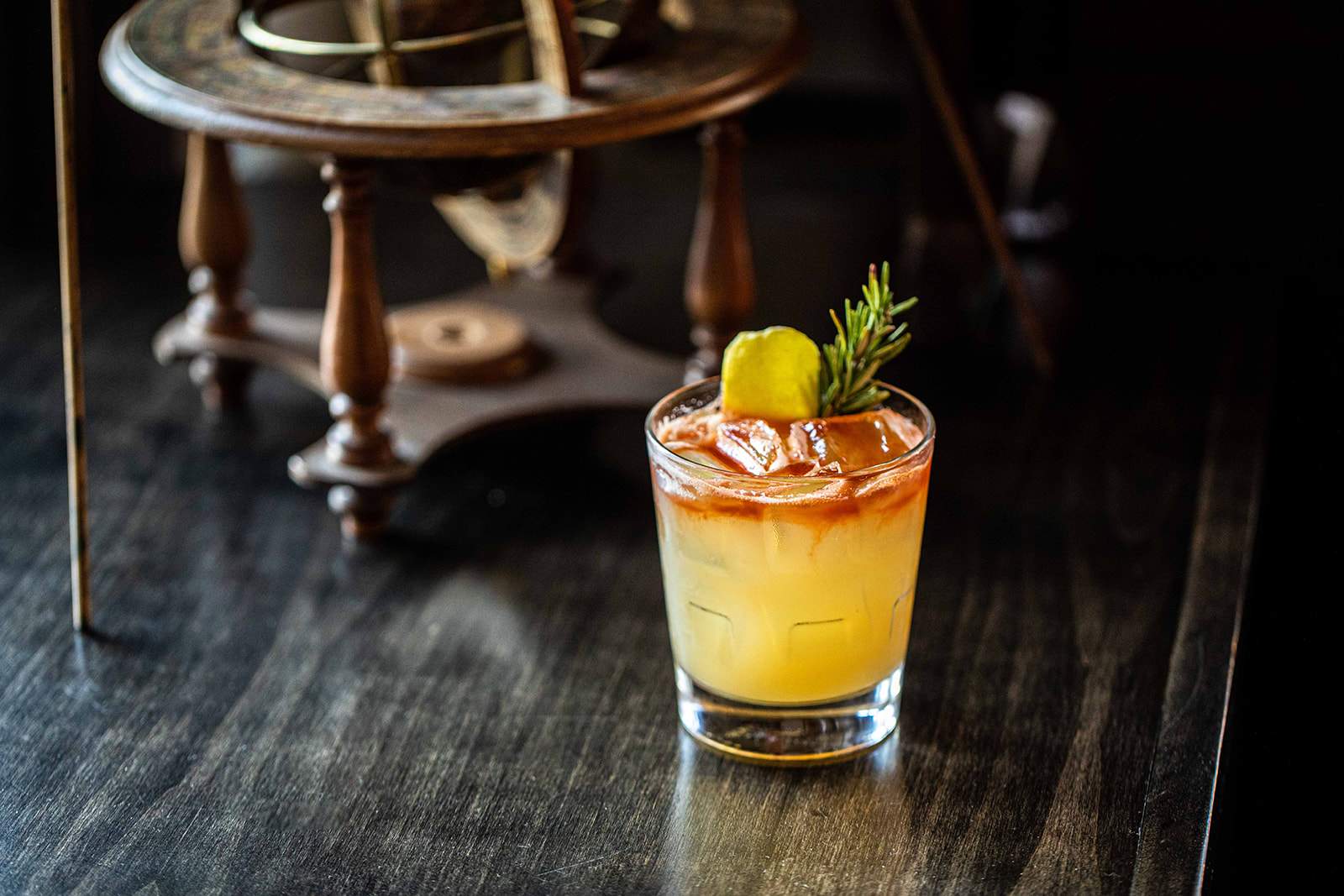 The namesake cocktail at Bosscat Kitchen & Libations in Houston is made with Kentucky bourbon, citrus, bitters, and rosemary.