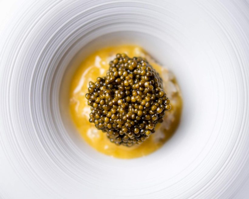 A caviar dish at San Diego restaurant Addison.