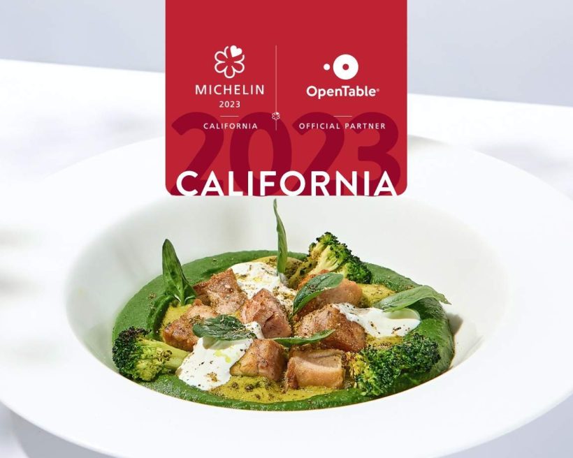 A composed plate of food that is the lead image for a blog post about California's MICHELIN Bib Gourmand recipients for 2023.