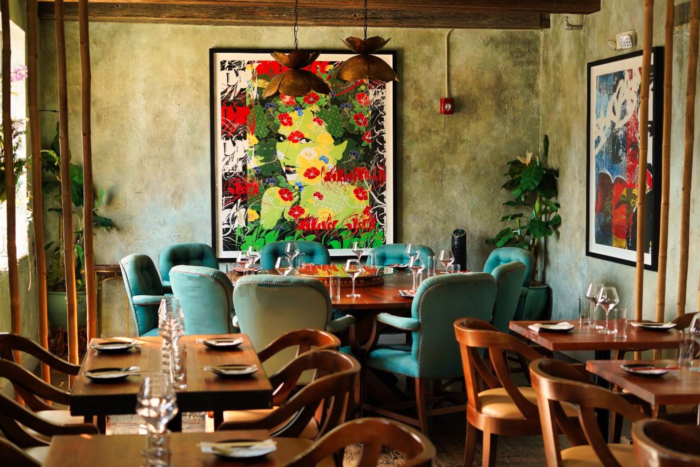 Image depicts the interior of a restaurant.