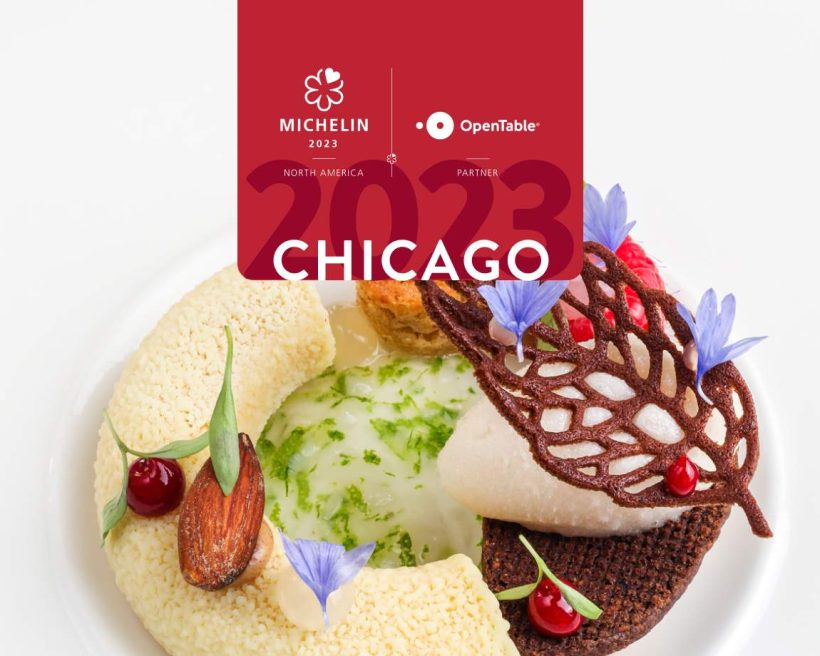 A composed plate of food meant to represent MICHELIN-Star restaurants in Chicago