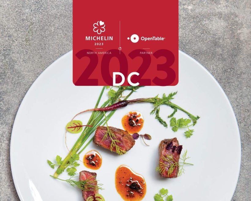 A composed plate of food meant to represent the 2023 MICHELIN Star restaurants in Washington DC