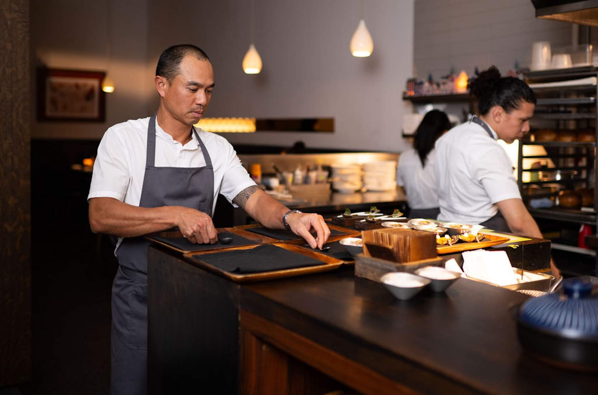 The chef James Syhabout at his Oakland restaurant Commis