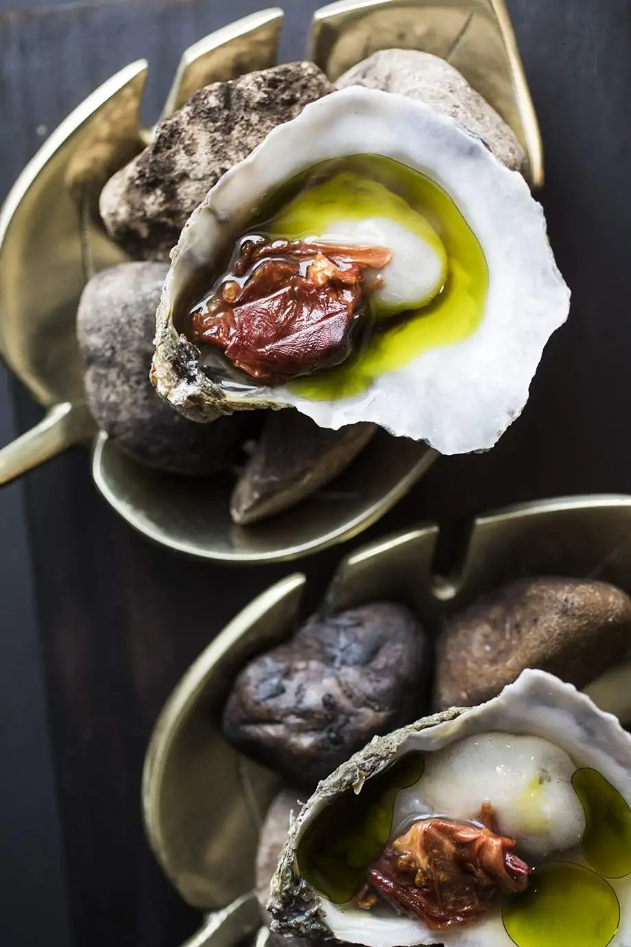 Oysters at Hestia in Austin. Book on OpenTable.