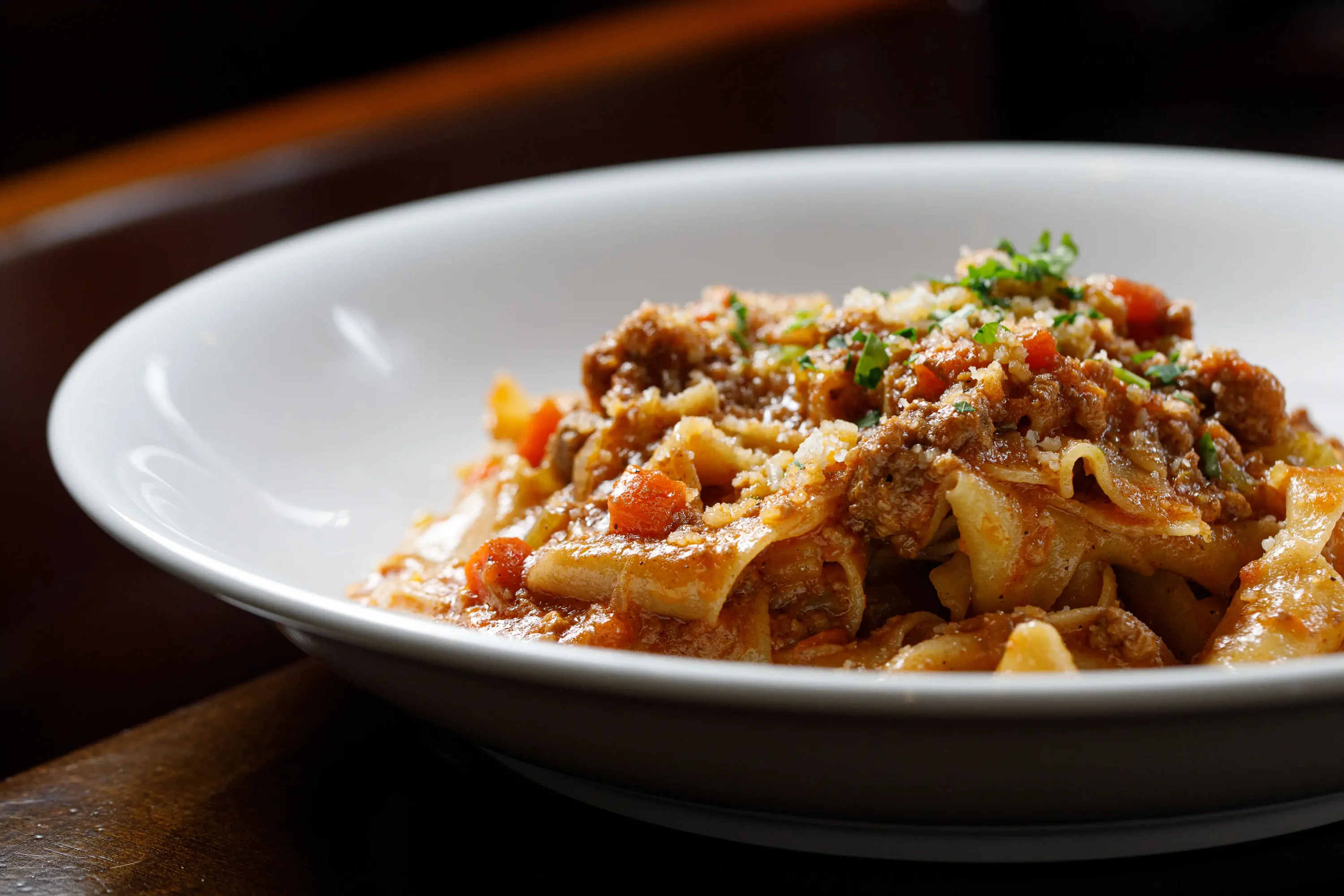 A plate of pasta at Peanut Park Trattoria, one of the best date restaurants in Chicago. Book on OpenTable.