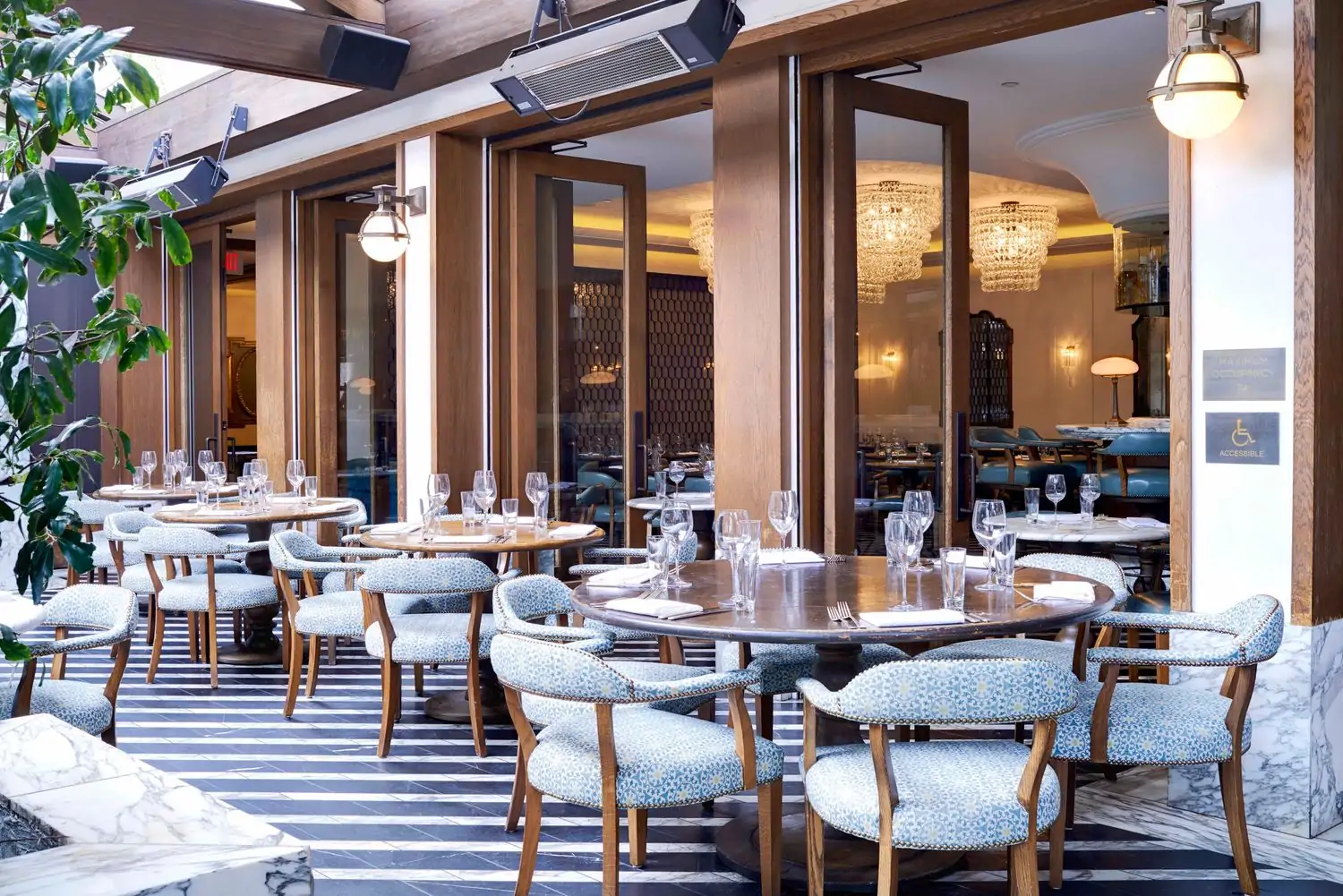 The outdoor patio at Cecconi’s, one of the best Italian restaurants in West Hollywood. Book on OpenTable.