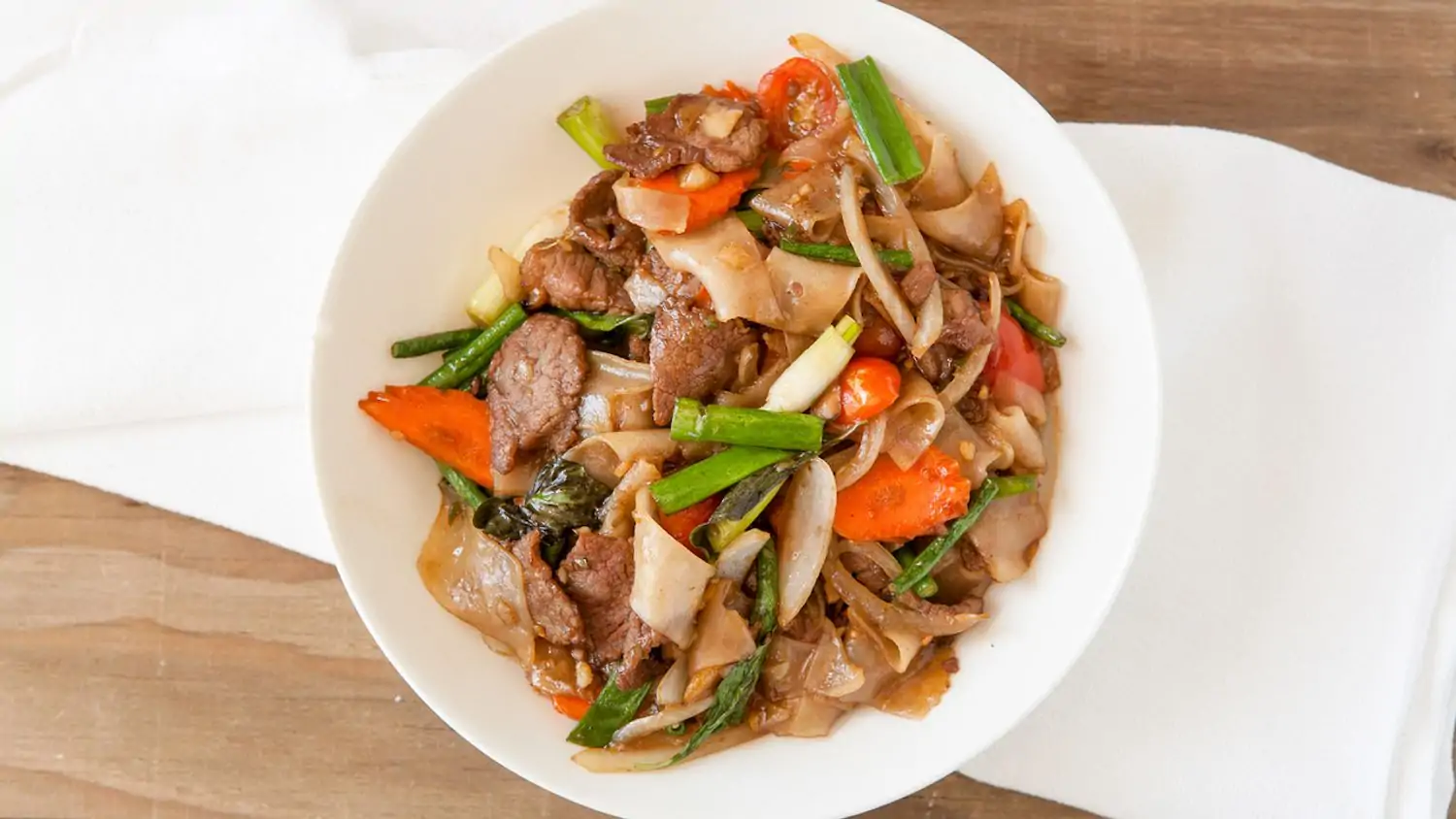 A Thai stir-fry with noodles at Los Angeles restaurant Ayara Thai