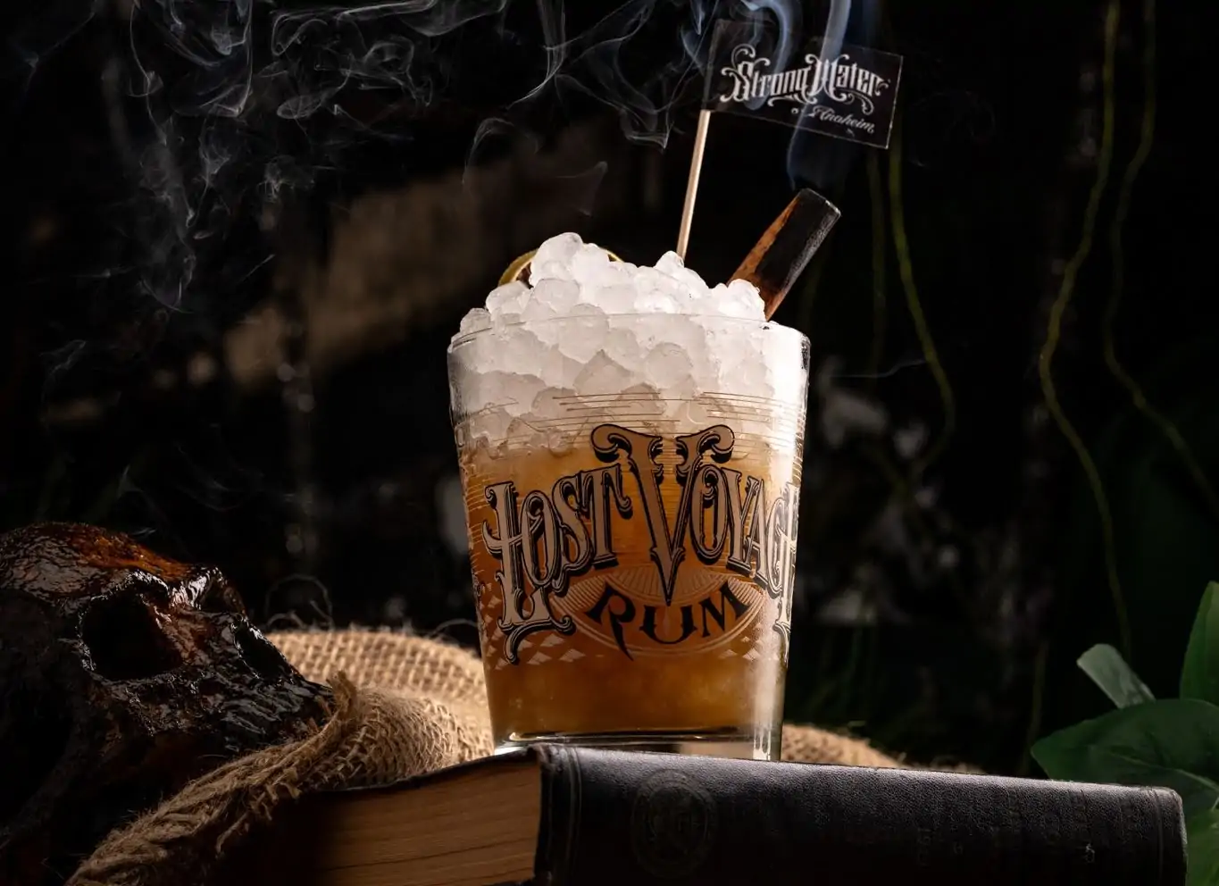 A rum-based cocktail called navel grog at Anaheim tiki bar Strong Water