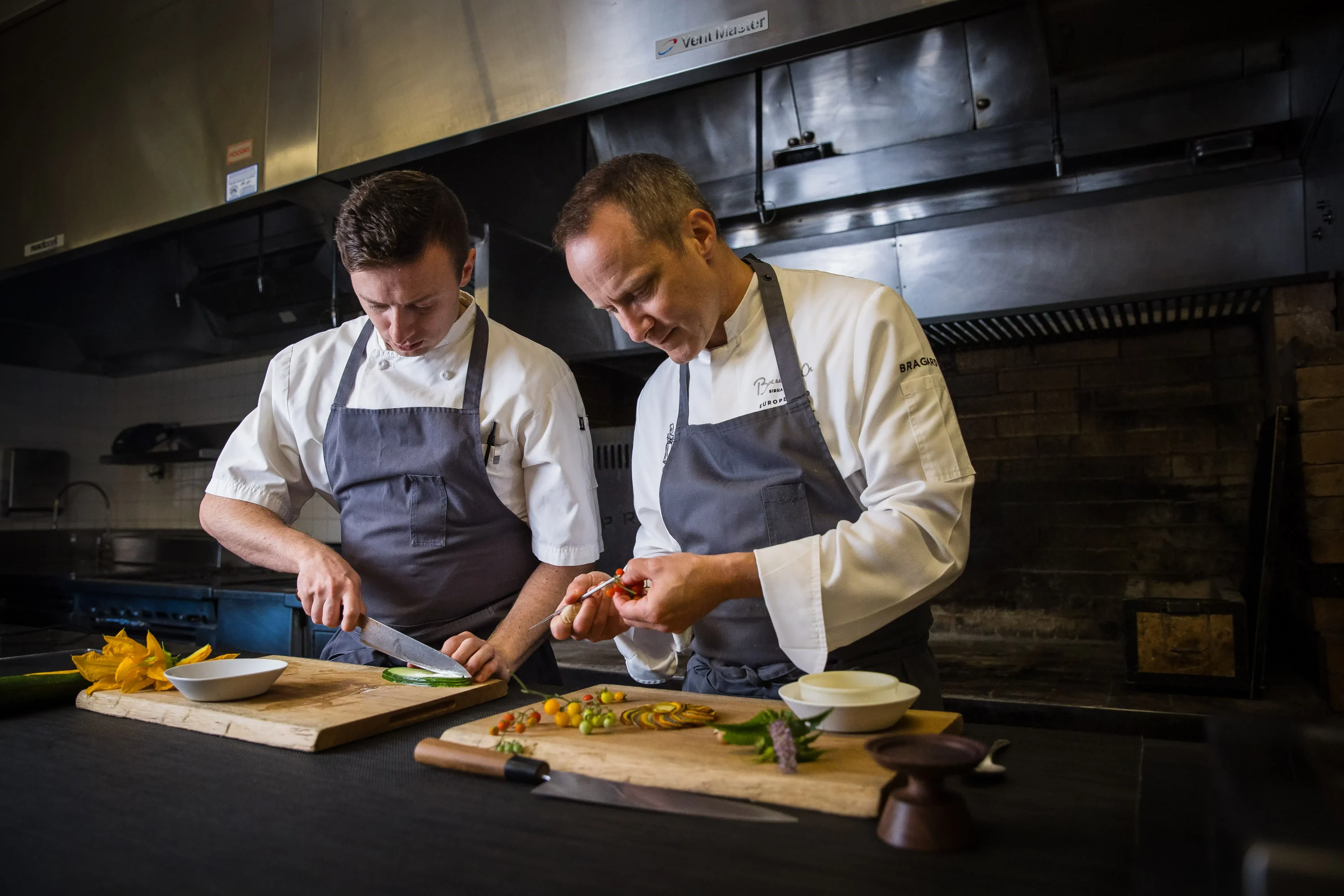 Chef Philip Tessier and chef de cuisine Vincenzo Loseto of PRESS restaurant in Napa