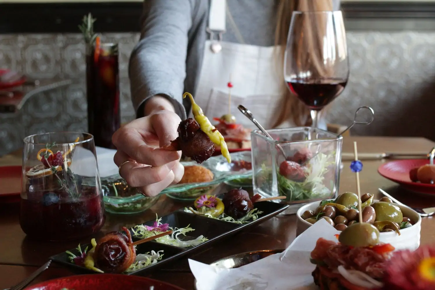 Tapas and wine at Canela Bistro in San Francisco, available on OpenTable.